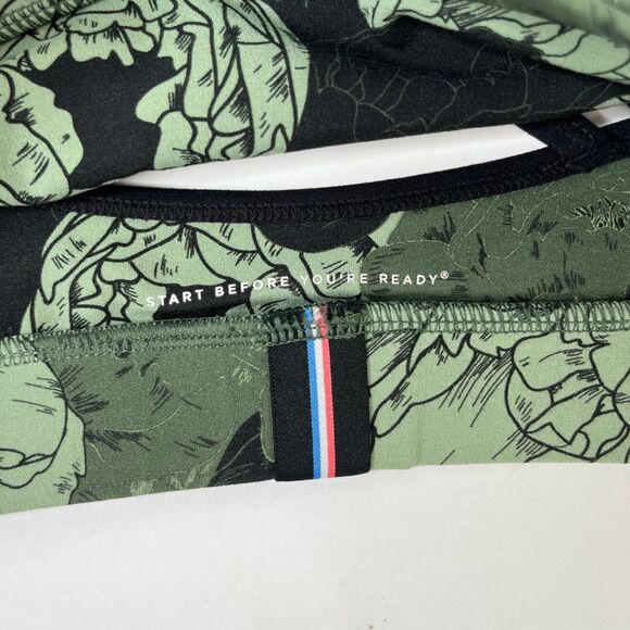NWT FourLaps Vitality Sports Bra Peonies Print Thyme Green Yoga Athletic #395 - Picture 10 of 12